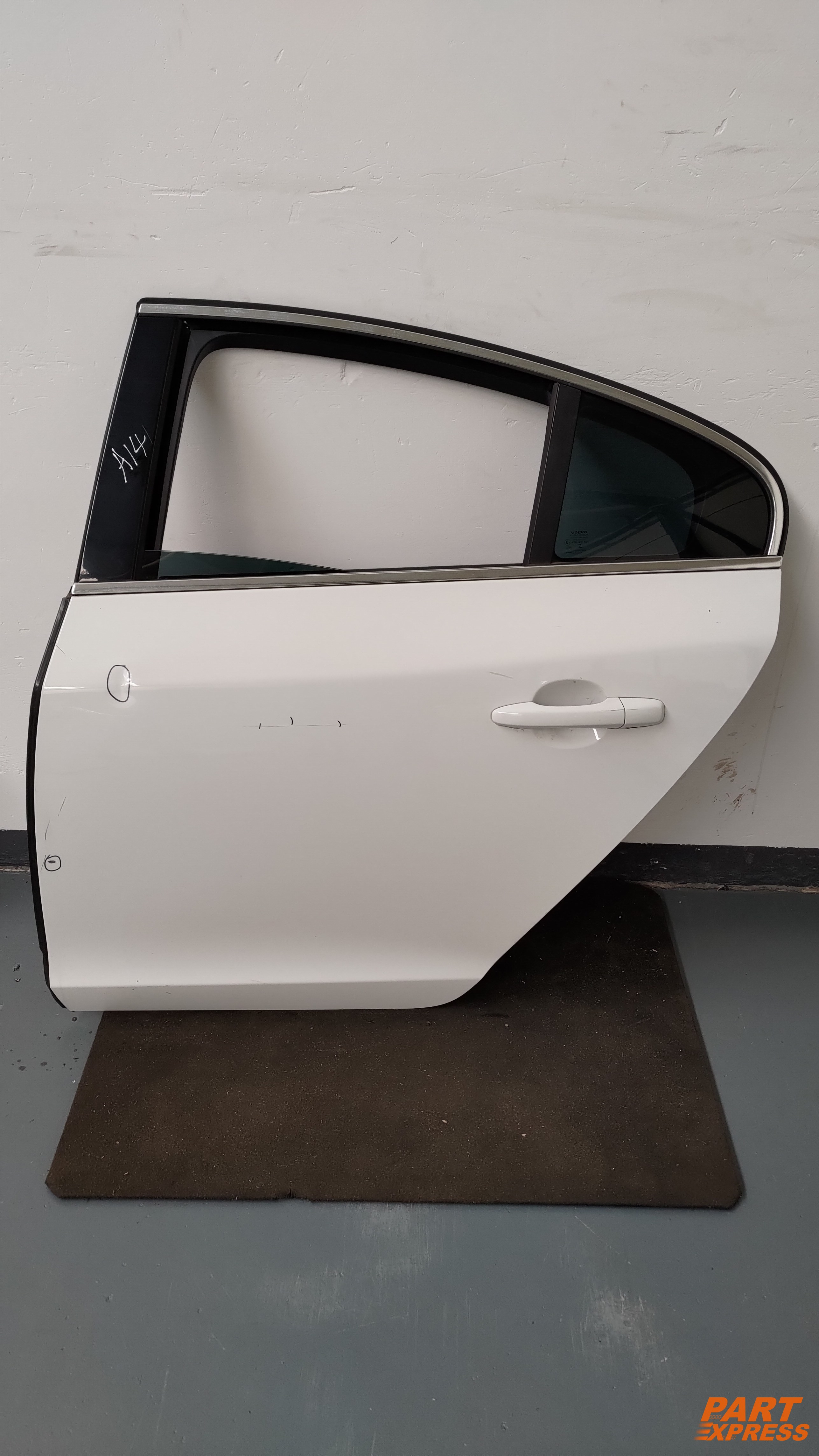 Tür komplett hinten links Volvo S60 II Weiß 614 Ice White Solid 2010 - 2018 – 3
