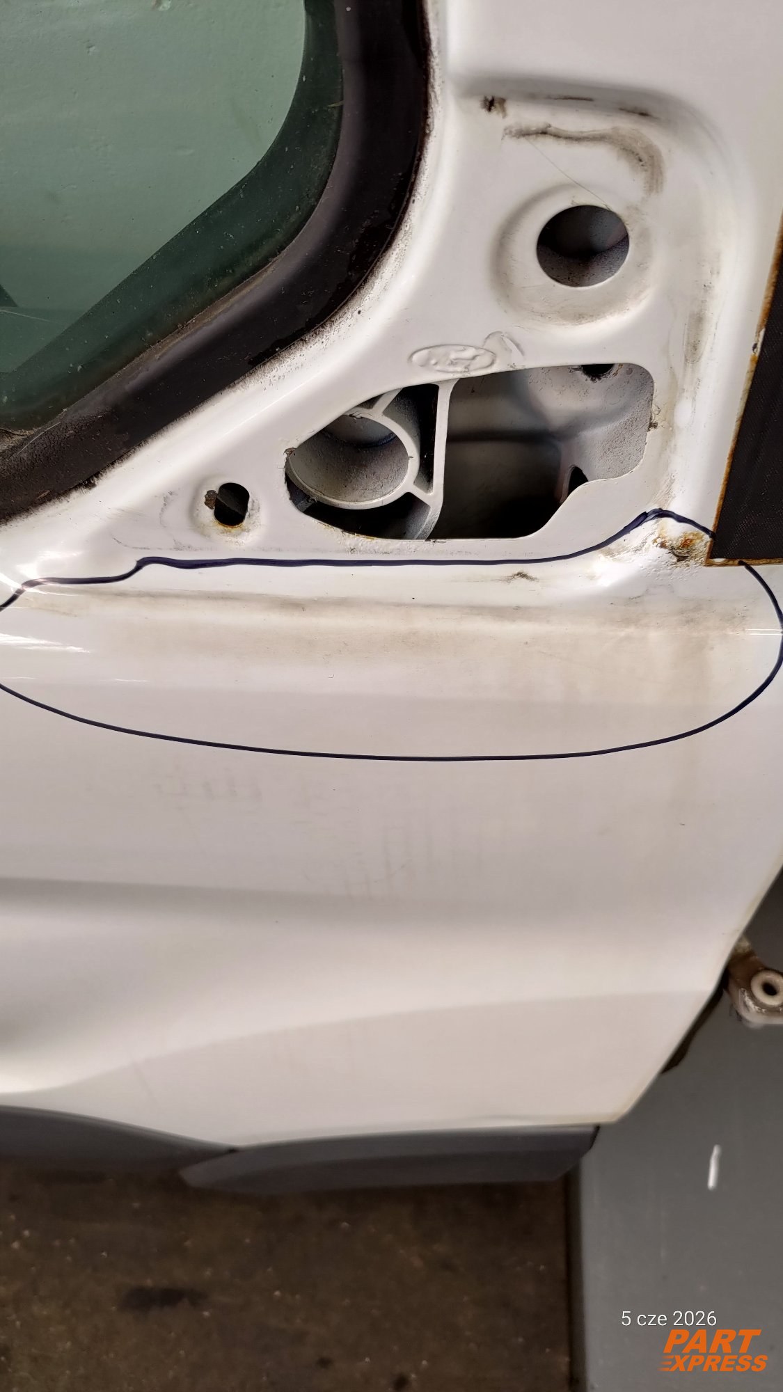 Tür komplett vorne rechts Ford Transit V363 Mk8 Weiß Frost Weiß ab 2014 – 4