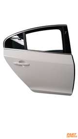 Door Complete Rear Right Volvo S60 II White 614 Ice White Solid 2010 - 2018 – 1