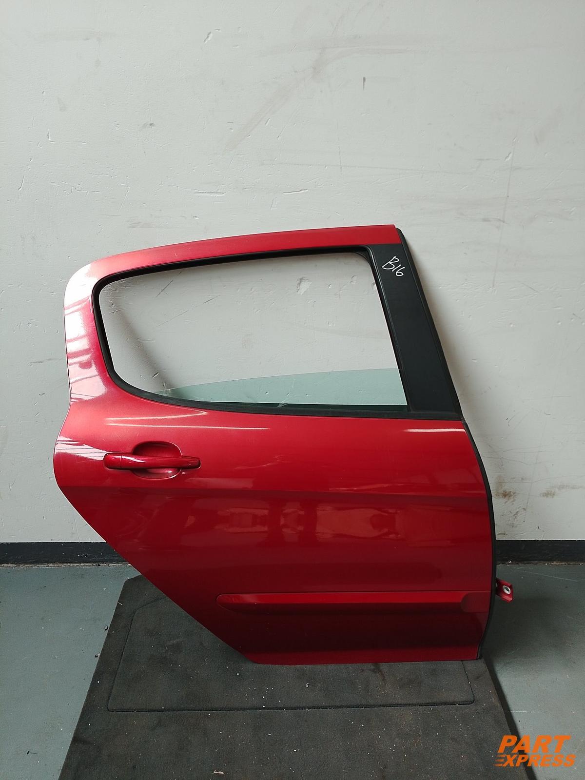 Tür komplett hinten rechts Peugeot 308 SE T7 Rot Rouge Babylone-LKR 2007 - 2013