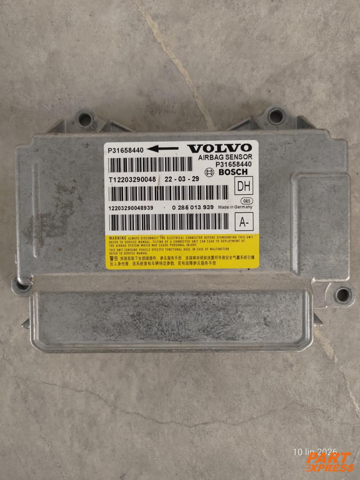 Airbag-Steuergerät Volvo S60 SE Lux II 2010 - 2018 P31658440